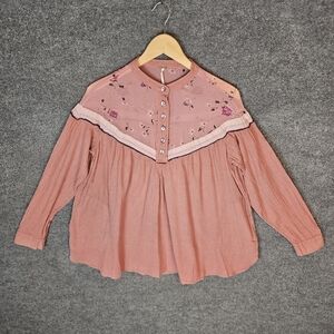 Mauve Boho Vibes: Free‎ People Floral Blouse